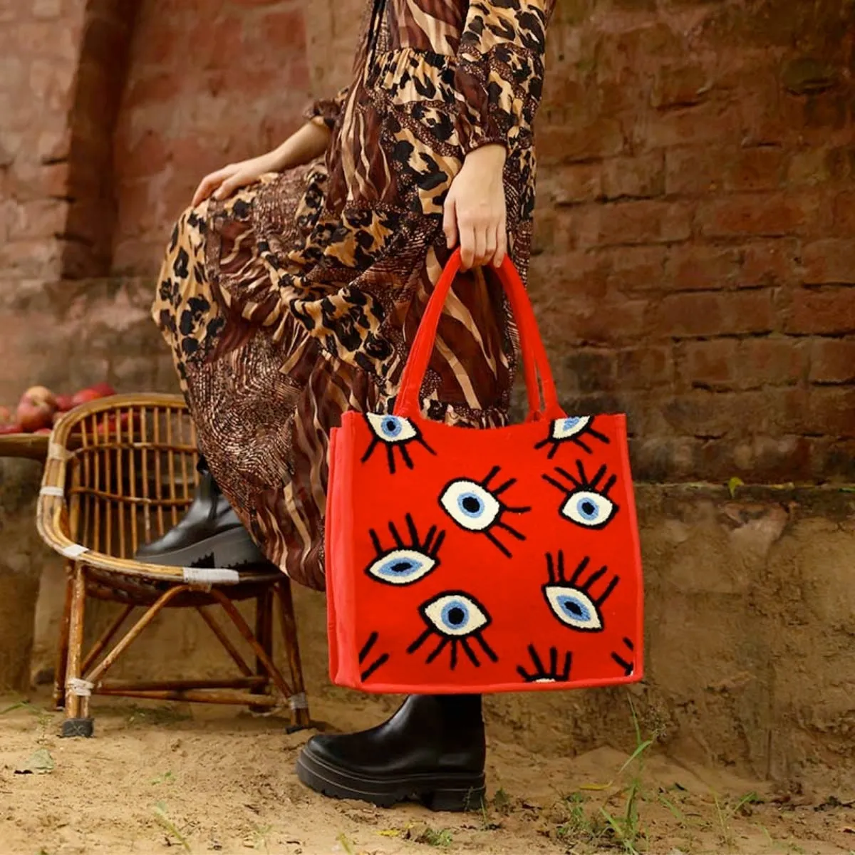Ruby Whimsical Wonder Eye Tote Bag
