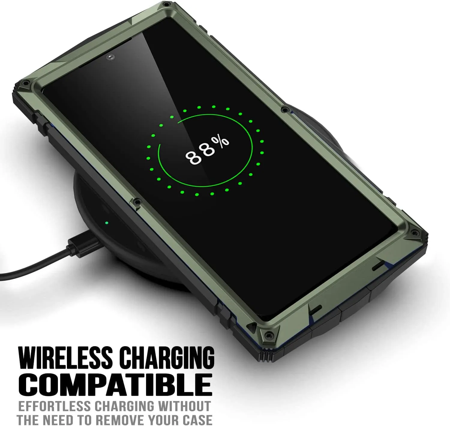 S23 Ultra Metal Case with Screen Protector Camera Cover Military Rugged Heavy Duty S23 Ultra Case Metal Kickstand Full Body Tough Dustproof Shockproof for S23 Ultra (Green)