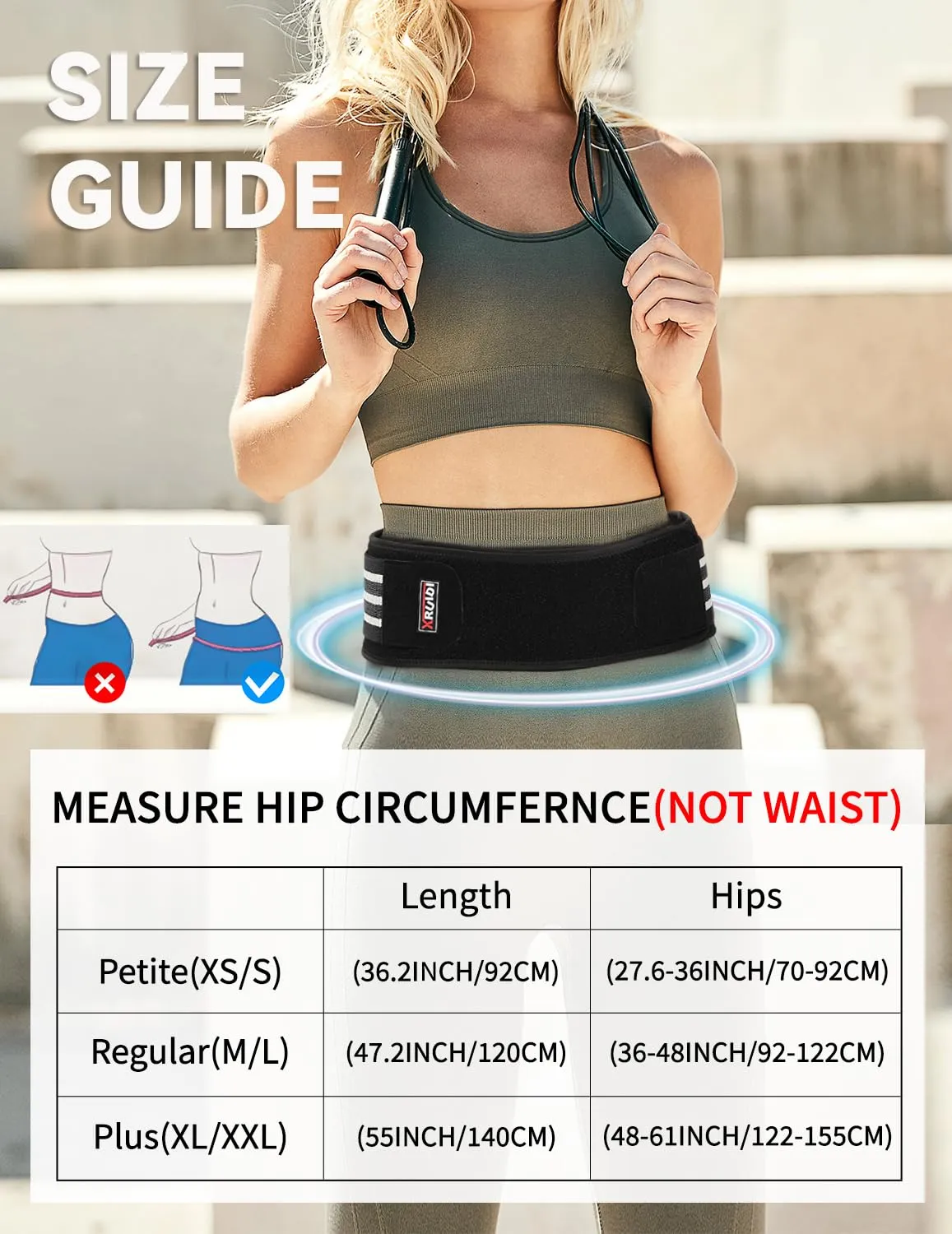 Sacroiliac SI Joint Hip Belt, Lower Back Support Brace for Men Women, Anti-Slip Pelvic Support Belt for Sciatica, Pelvis, Lumbar & Nerve Pain Relief Devices Trochanter Belt (Petite XS/S)