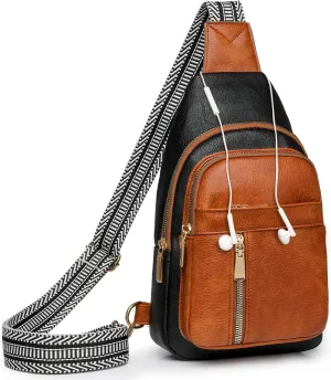 Samll Sling Bag for Women Crossbody Bags Purse Leather Backpack Fanny Packs Trendy Chest Bag for Travel Cycling