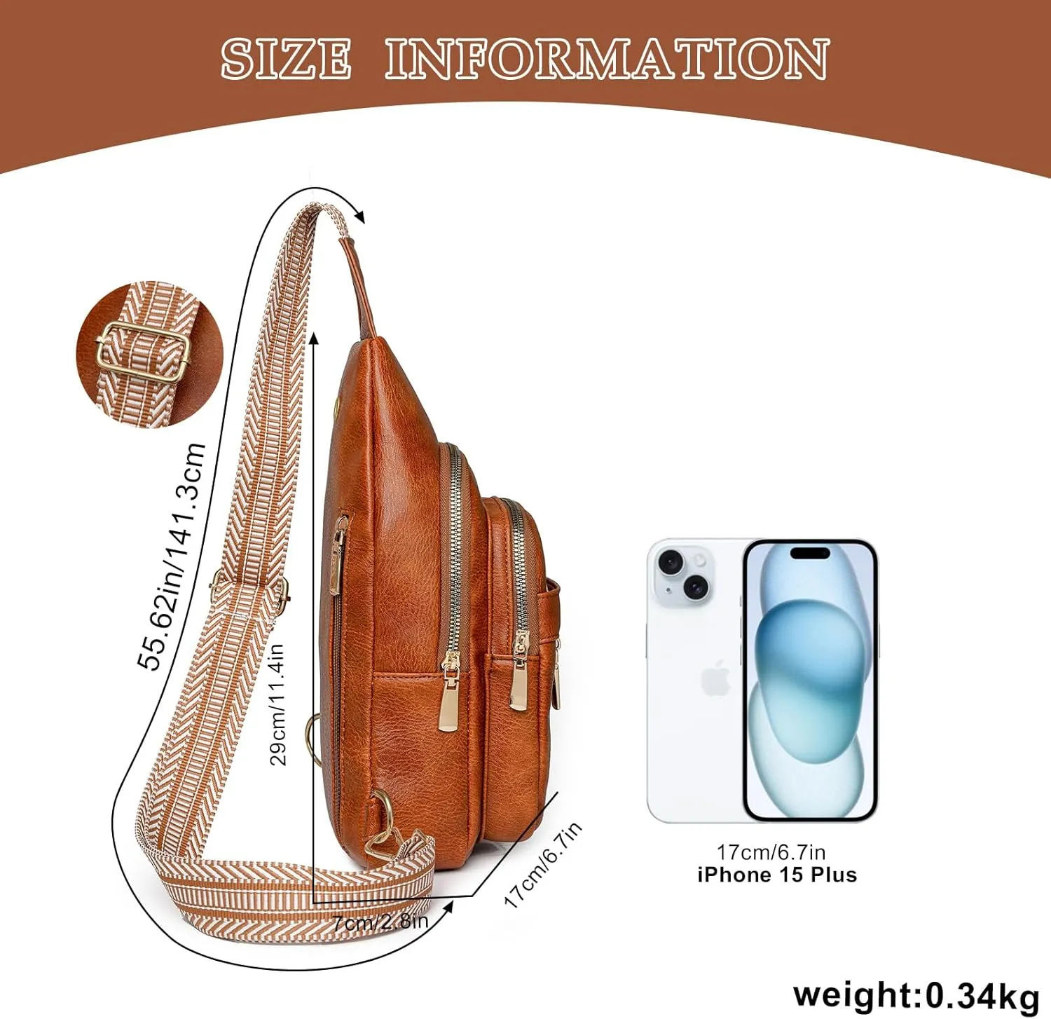 Samll Sling Bag for Women Crossbody Bags Purse Leather Backpack Fanny Packs Trendy Chest Bag for Travel Cycling