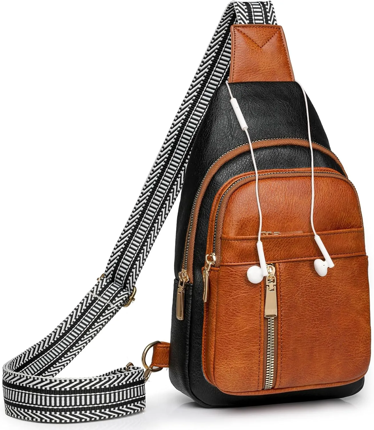 Samll Sling Bag for Women Crossbody Bags Purse Leather Backpack Fanny Packs Trendy Chest Bag for Travel Cycling