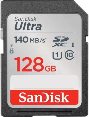 SanDisk 128GB Ultra UHS-I SDXC Memory Card, 140MB/s Read