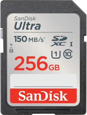 SanDisk 256GB Ultra UHS-I SDXC Memory Card, 150MB/s Read
