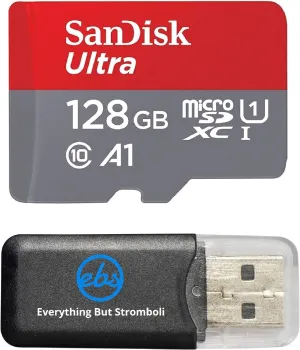 Sandisk Micro SDXC Ultra MicroSD TF Flash Memory Card 128GB 128G Class 10 works with GoPro Hero 3 Black, Silver, & White Edition Cam Camera Go Pro w/ Everything But Stromboli Memory Card Reader…
