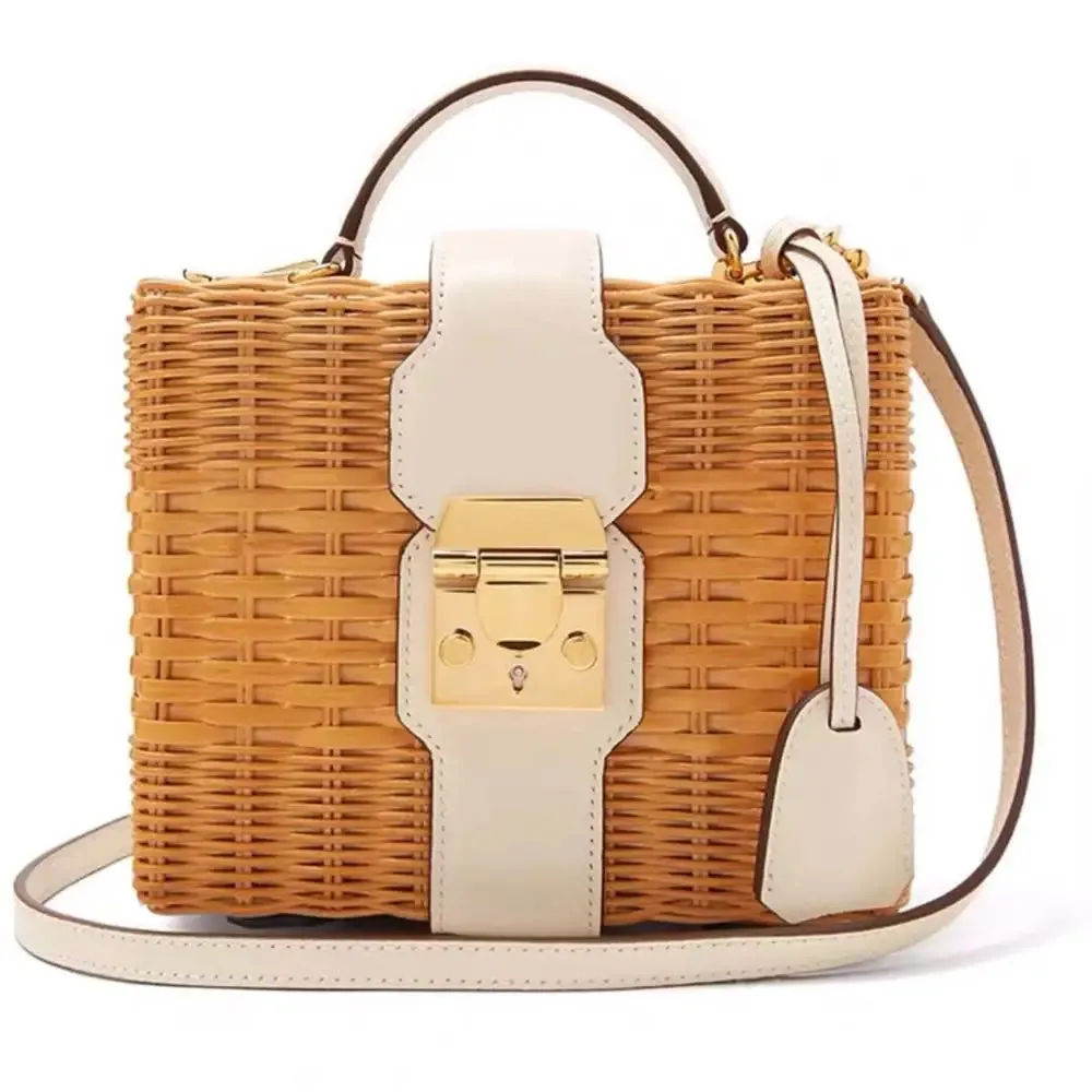 Seaside Holiday Straw Bag Shoulder Messenger Woven Bag High Quality Famous Designer Female Beach Rattan Bag 2020 New Handbags