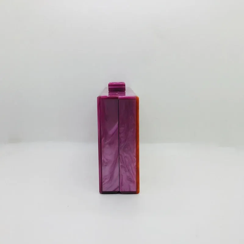 Seria Striped Marble Acrylic Evening Box Clutch