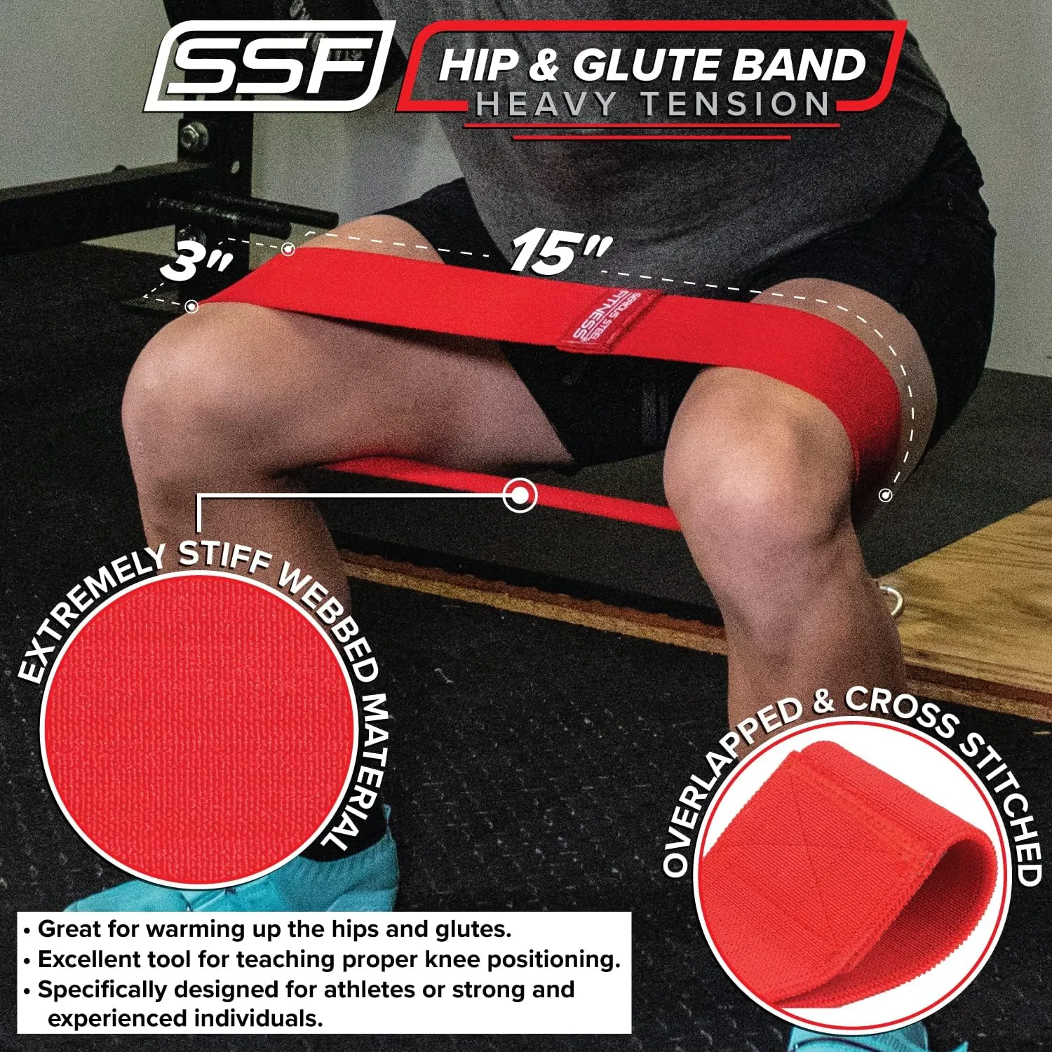 Serious Steel Fitness Hip and Glute Activation Band | Squat & Deadlift Warm-up Band for HIPS and Glutes