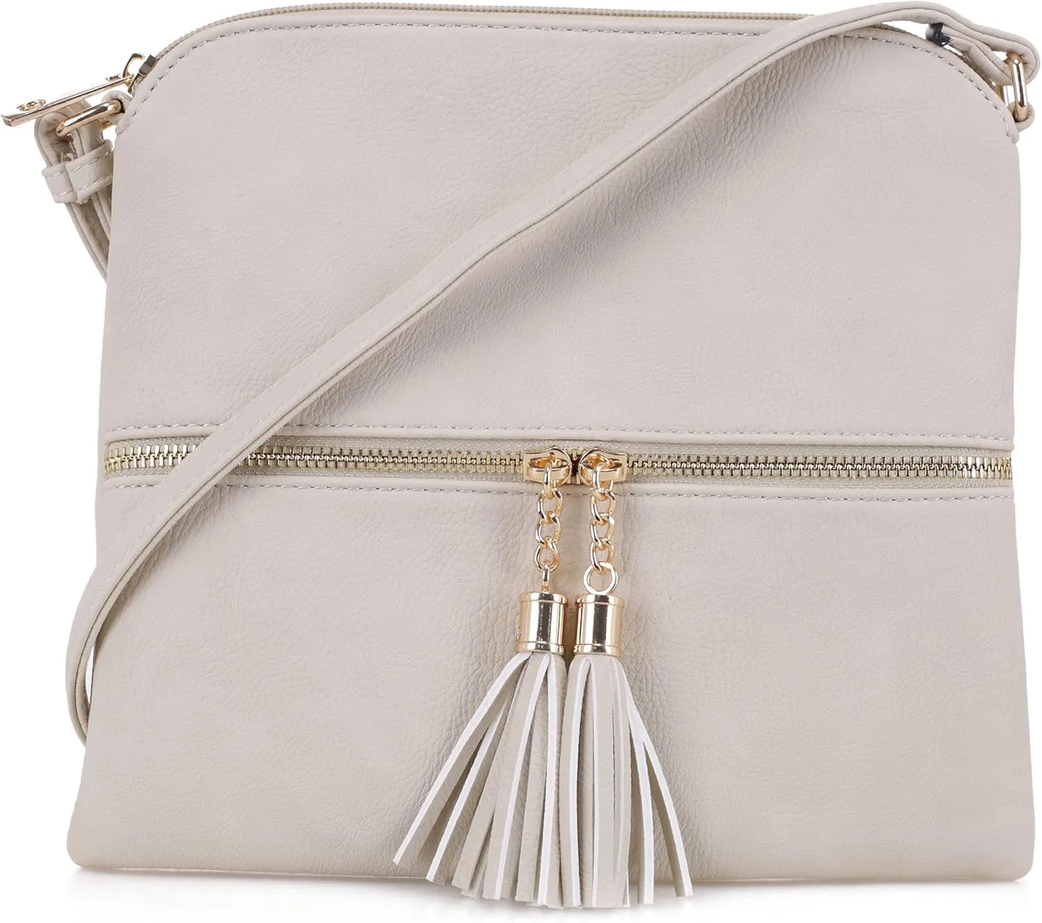 SG SUGU Lightweight Medium Crossbody Bag Shoulder Bag with Tassel and Zipper Pocket