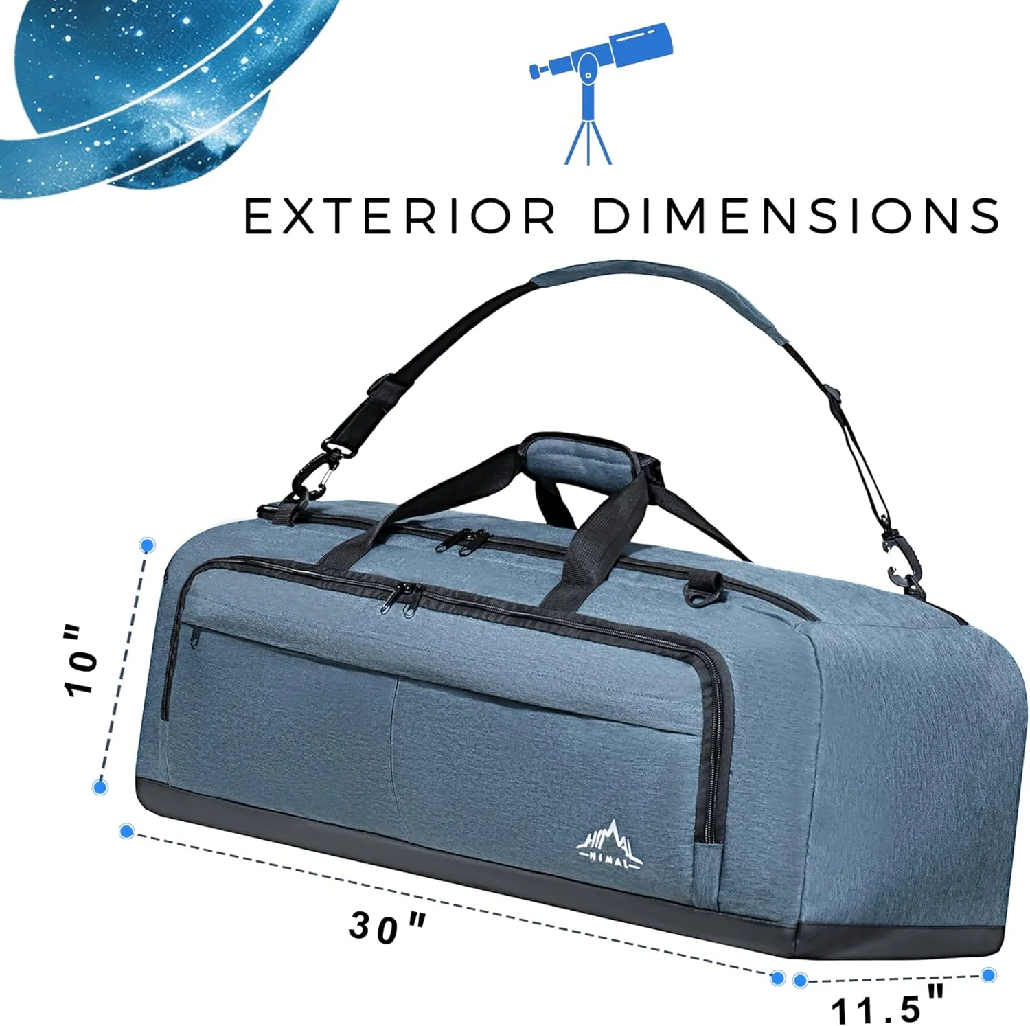 Shock-Absorbent Telescope Bag–Multipurpose Telescope Carrying Case with Adjustable Shoulder Strap and Storage & Carrying Case for Accessories for Celestron