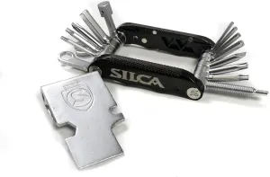 SILCA VENTI MultiTool | 20 tools design minimalistic focus | steel multi tools w/hardened finish | aluminum side bars with master link magnetic storage | HEX/TORX/PHILLIPS/Chain Breaker