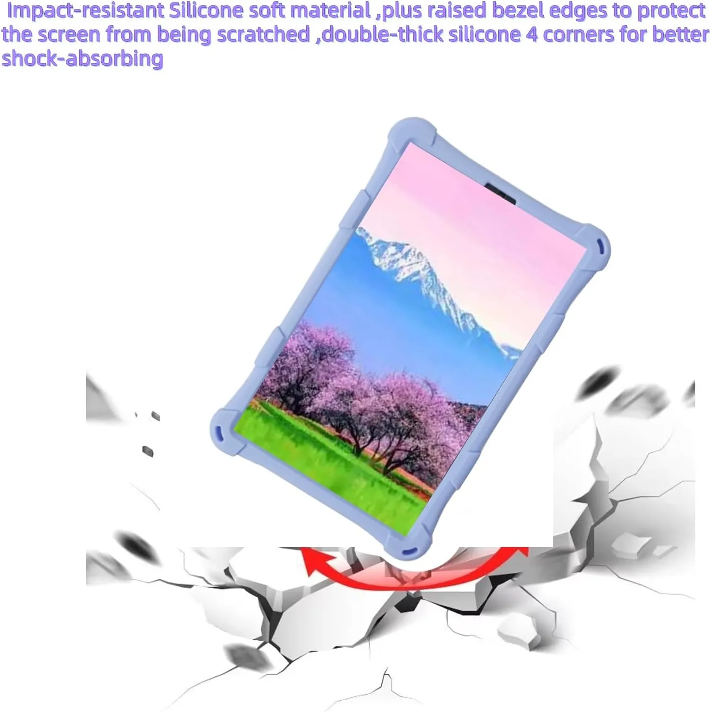 Silicone Tablet Case with 360 Rotating Kickstand Handle/Shoulder Strap Cute Cover Compatible with ALLDOCUBE iPlay 50 Mini Pro NFE 8.4 Inch Purple