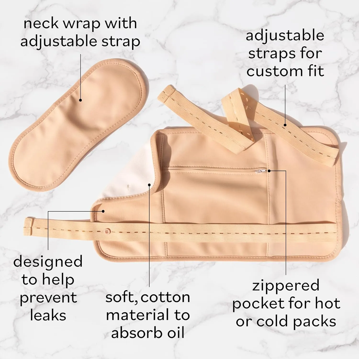 Sky Organics 16oz Castor Oil w/Wraps | Reusable Organic Castor Oil Pack to Boost Body's Wellness, Encourage Rest & Relaxation | Adjustable Elastic Straps Cotton Durable Easy to Use