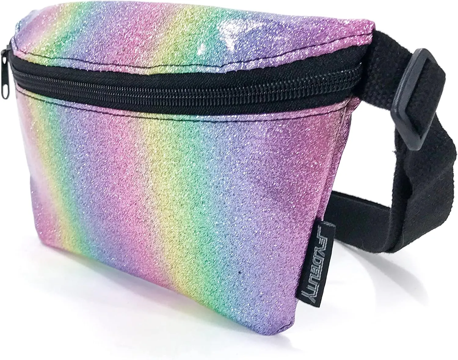 Small Fanny Packs for Women – 80s/90s Holographic Bum Bag – Unisex Retro Neon Crossbody Waist Belt Bag for Travel, Festivals, & Daily Use – Waist Belt Bag for Women | Dazzler Rainbow Glitter