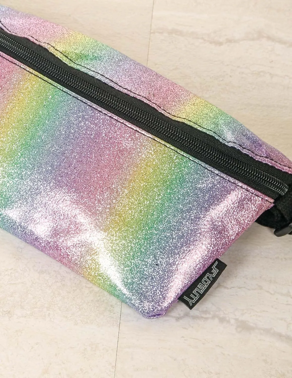 Small Fanny Packs for Women – 80s/90s Holographic Bum Bag – Unisex Retro Neon Crossbody Waist Belt Bag for Travel, Festivals, & Daily Use – Waist Belt Bag for Women | Dazzler Rainbow Glitter