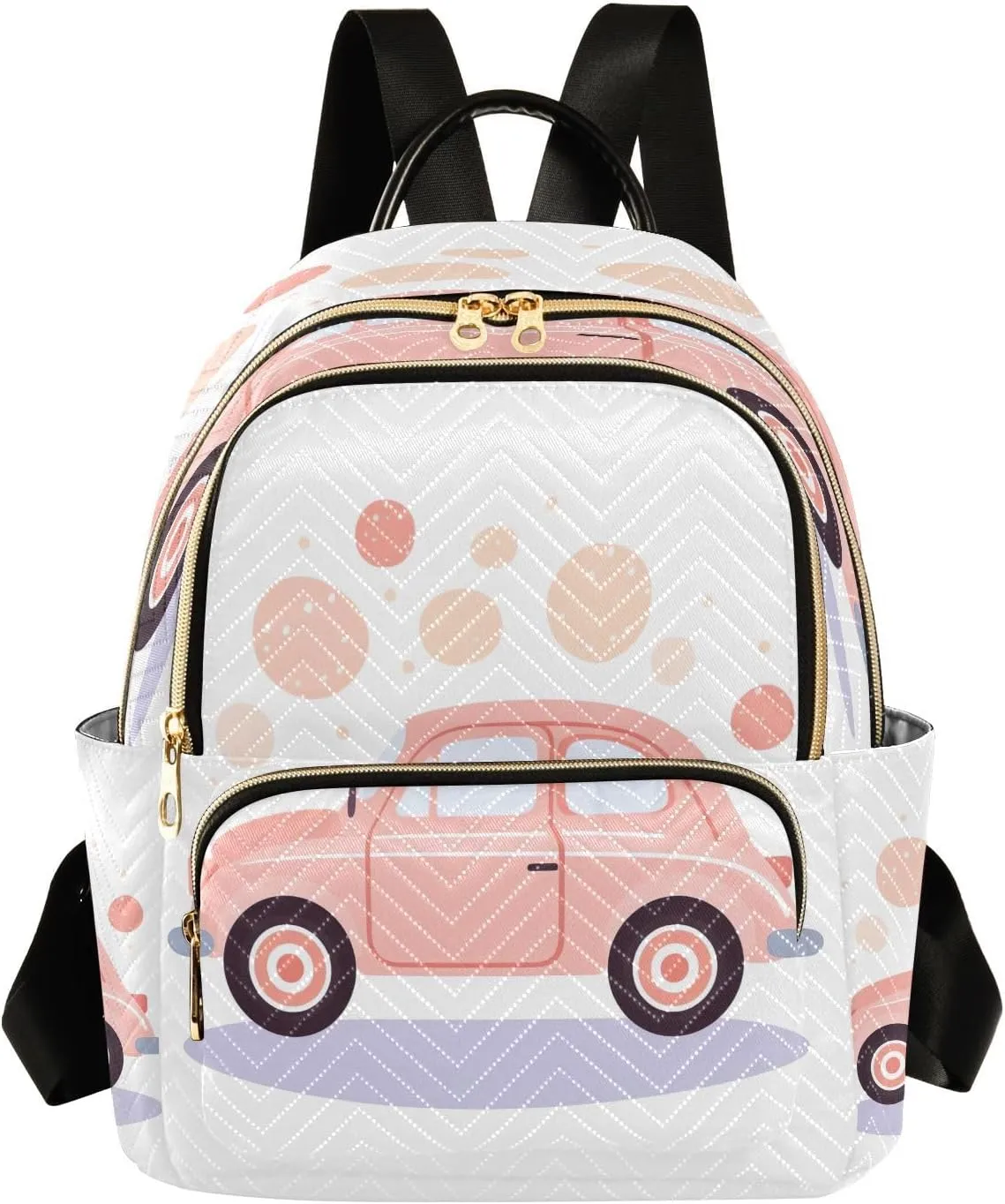 Small Pink Cute Car Backpack Purse for Women Fashion Small Mini Daypack Purse for Lady Anti-theft Shoulder Bag with Strap Handbag Lady Purse, Medium