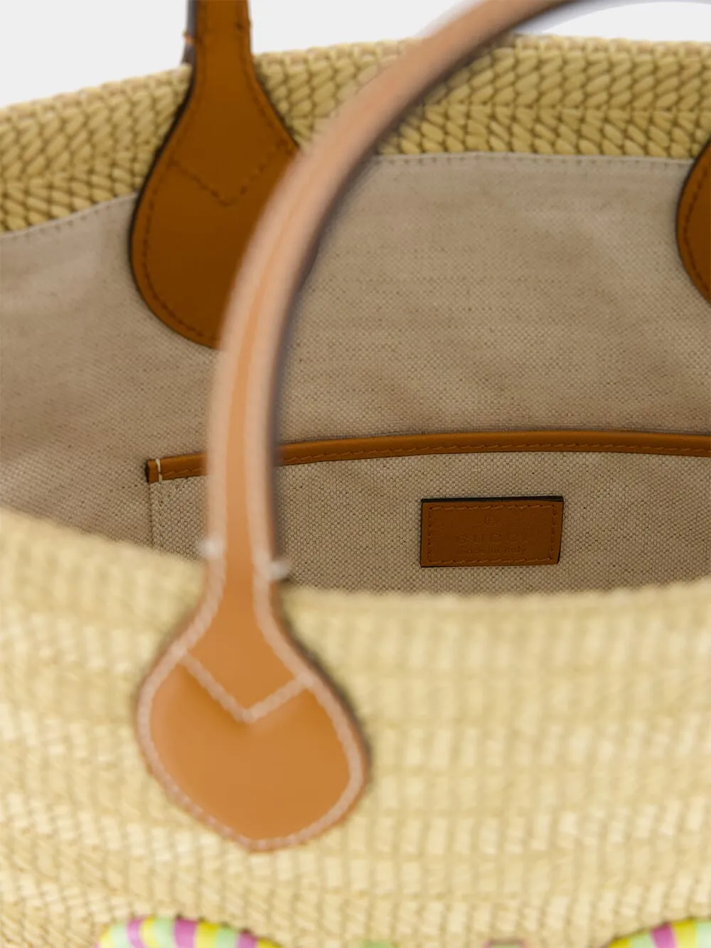 Small Straw-Effect Tote