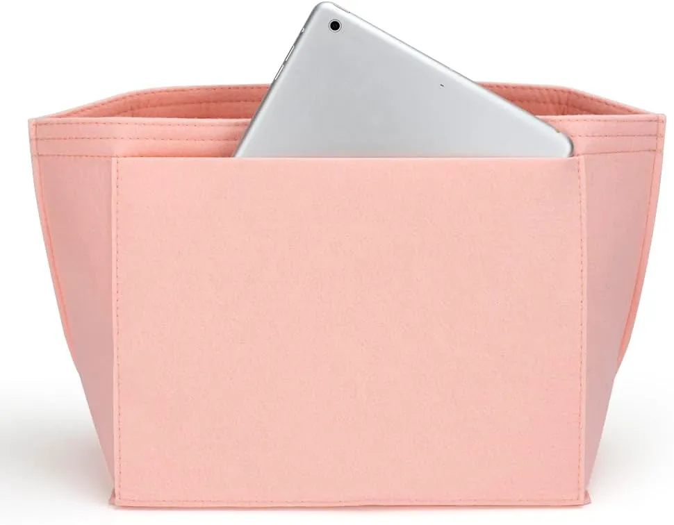 SMART DK Purse Organizer Insert for Longchamp Le Pliage Handbag Insert (PINK, L/11 * 6.69 * 9.84in)
