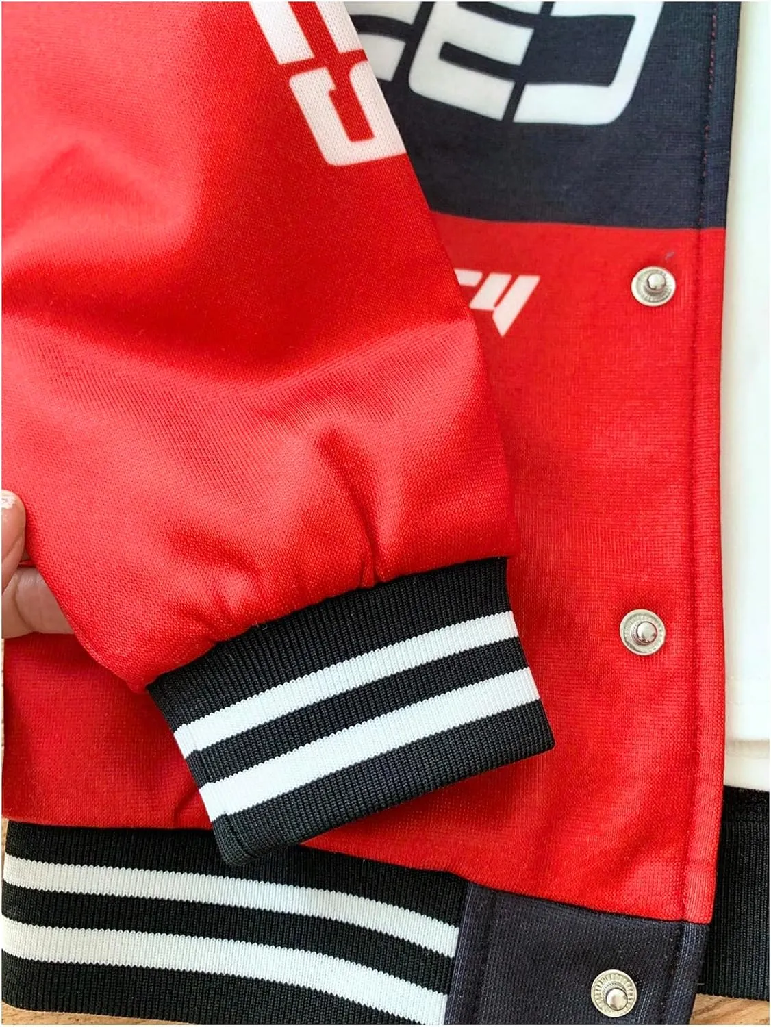 SOLY HUX Toddler Boy's Varsity Jacket Letter Graphic Color Block Long Sleeve Motorcycle Jacket Outerwear