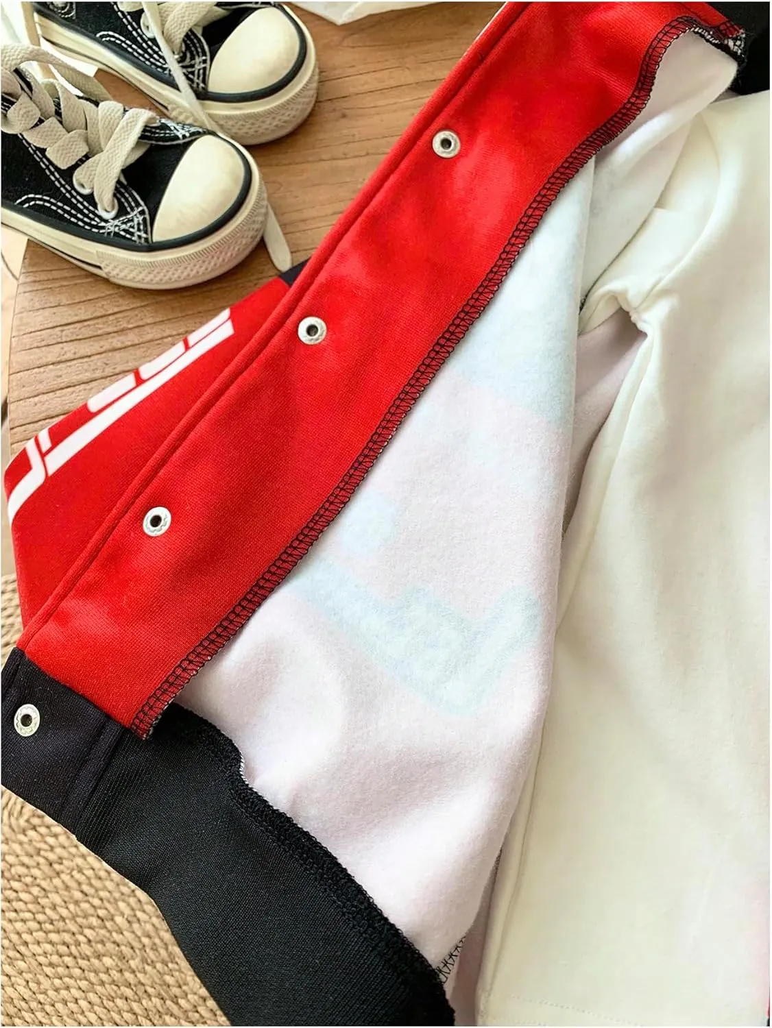 SOLY HUX Toddler Boy's Varsity Jacket Letter Graphic Color Block Long Sleeve Motorcycle Jacket Outerwear
