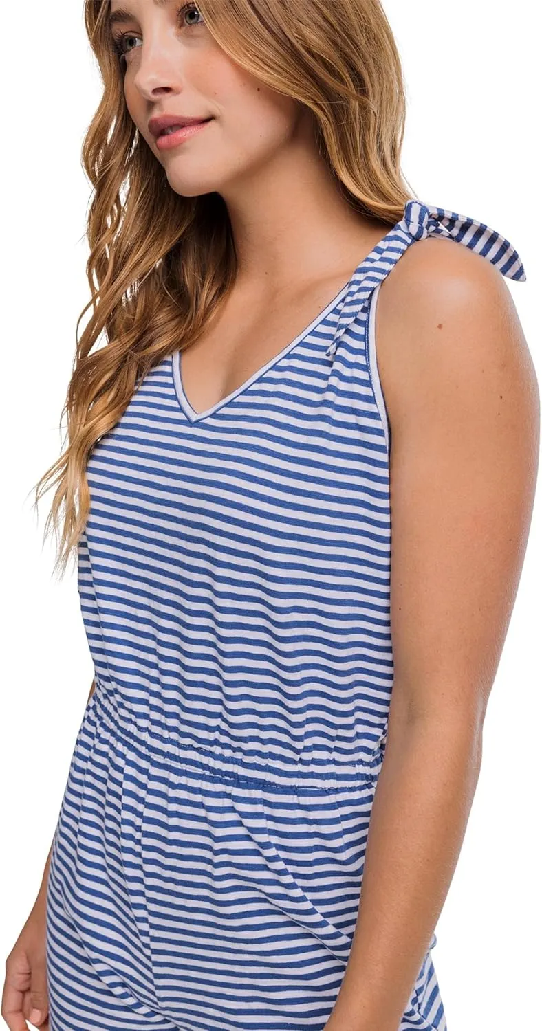 Southern Tide Tillie Stripe Sunfarer Tie Shoulder Romper