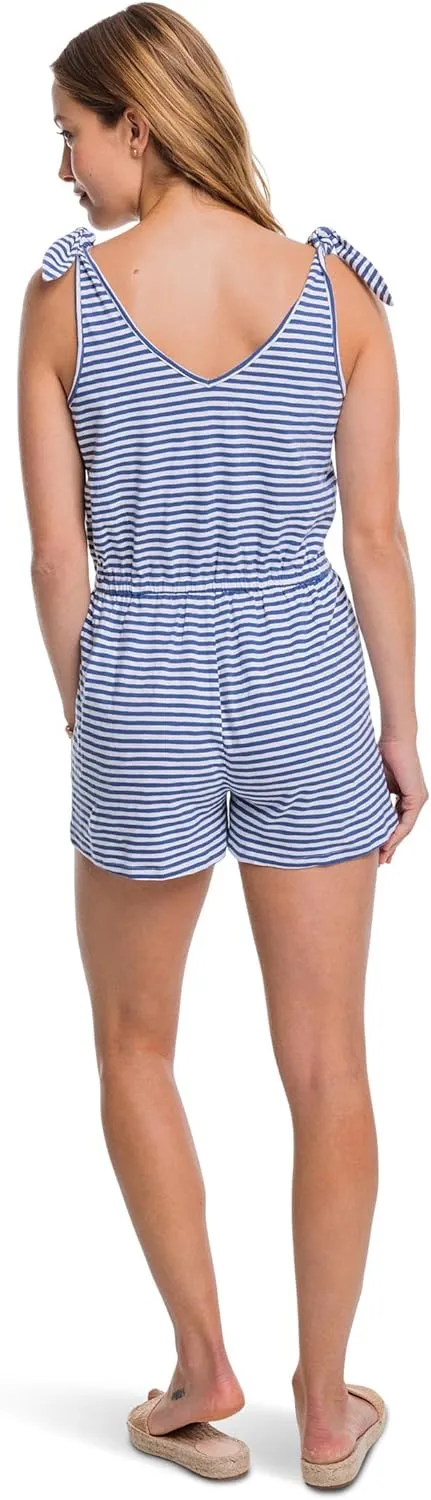 Southern Tide Tillie Stripe Sunfarer Tie Shoulder Romper