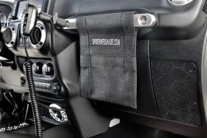 Spiderwebshade Grab Bag for Jeep - Front Passenger Seat Grab Bar Organizer - Travel Essentials Holder - MADE IN AMERICA (Black)