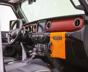 SPIDERWEBSHADE Grab Bag for Jeep - Front Passenger Seat Grab Bar Organizer - Travel Essentials Holder - MADE IN AMERICA (Orange)