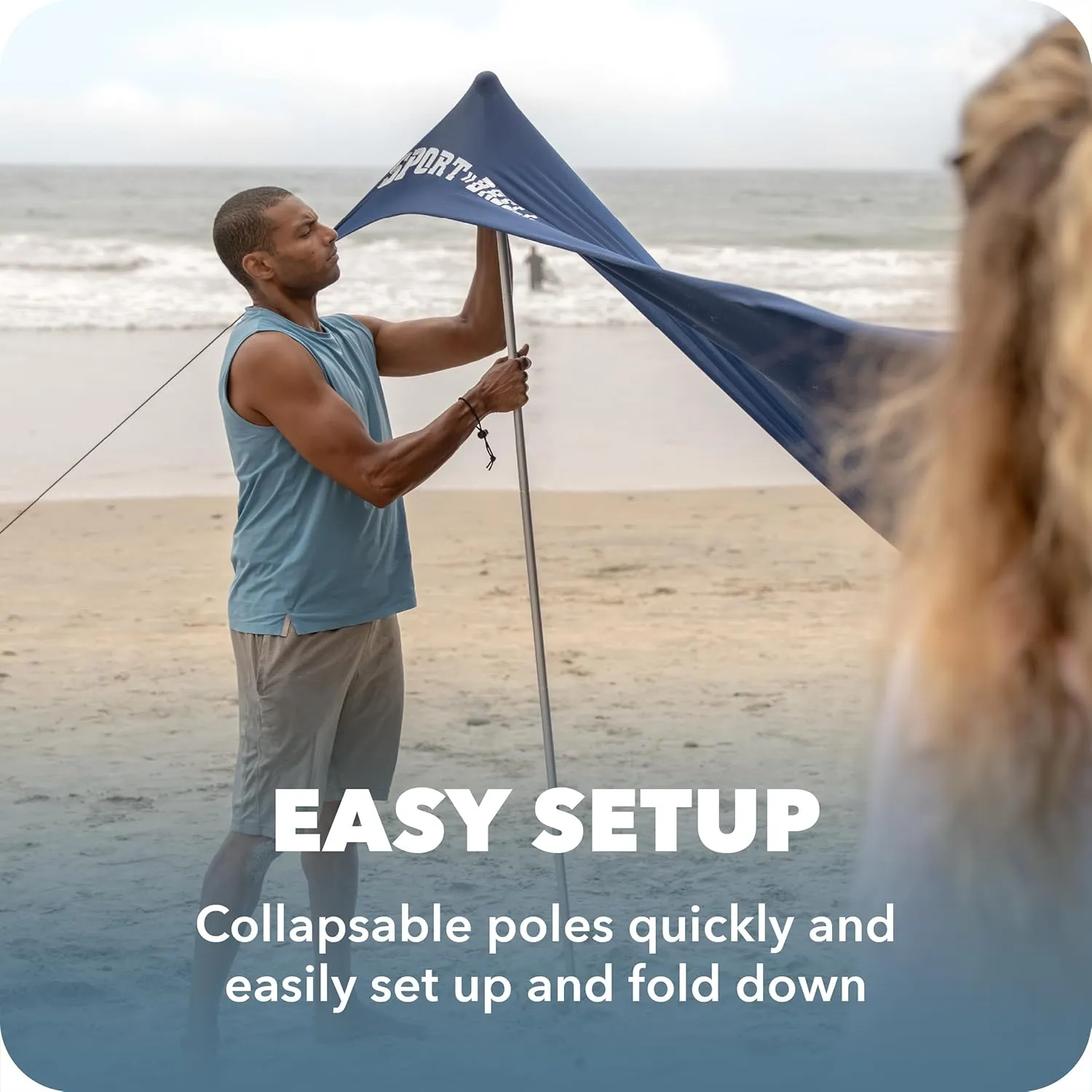 Sport-Brella Sol-Breeze Shelter UPF 50  Sun and Rain Canopy for Camping, Beach and Sports Events(7X7)