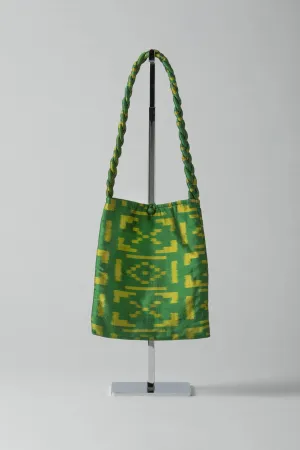 Square Silk Sari Pouch - Green