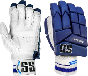 SS Cricket Superlite E Batting Gloves - Men's, Right Handed (Limited Edition), Blue/Black/Yellow/Red/Green