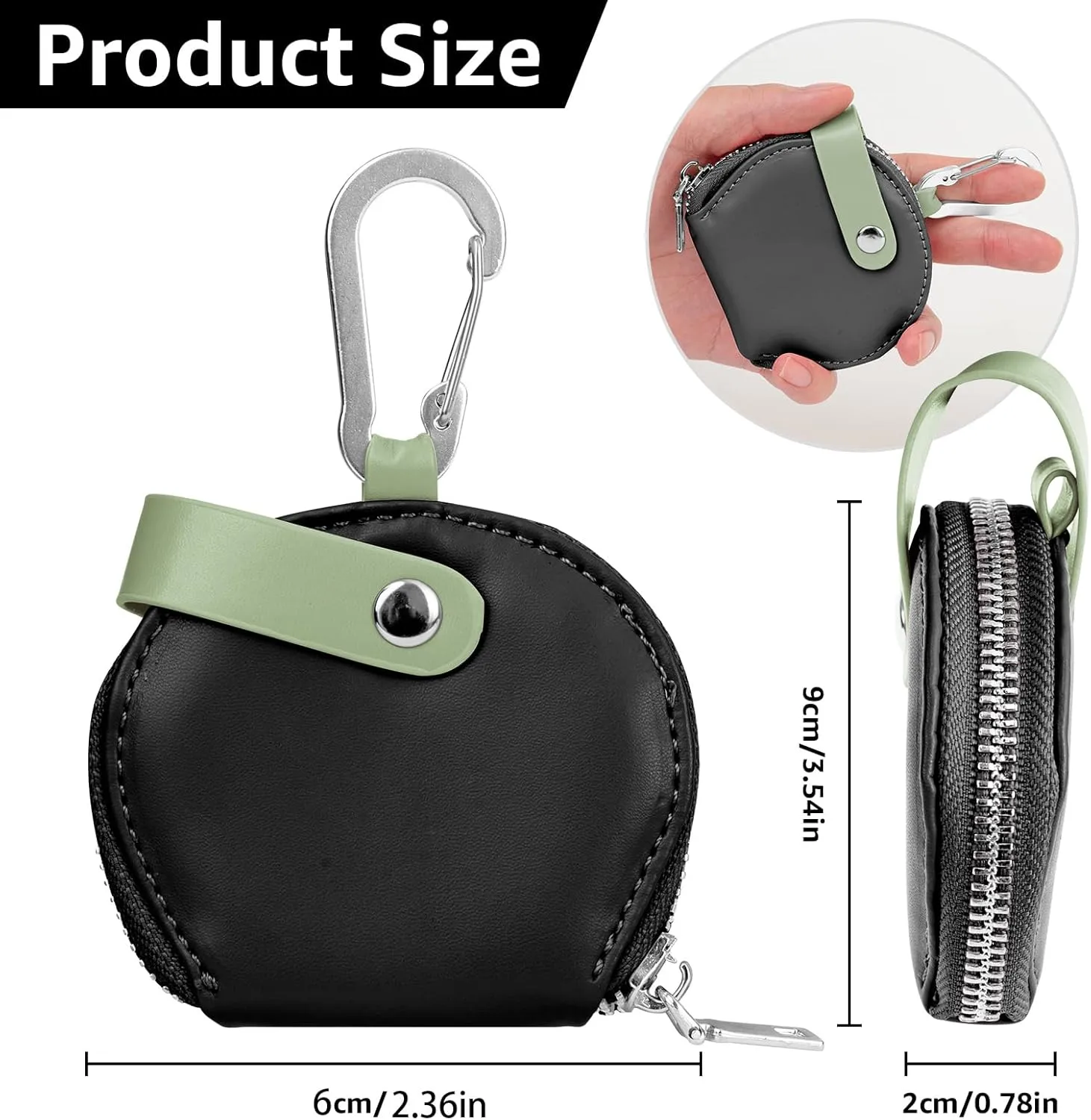Stanley Accessories: Small Coin Purse for Women | Practical Durable Coin Wallet with Detachable Hook - Coin Purse for Daily Use, Travel & Stanley Cup Holders(Black)
