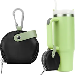 Stanley Accessories: Small Coin Purse for Women | Practical Durable Coin Wallet with Detachable Hook - Coin Purse for Daily Use, Travel & Stanley Cup Holders(Black)