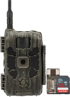 Stealth Cam 40MP Deceptor Max Cellular Trail Camera with 32GB Memory Card and Card Reader (3 Items)