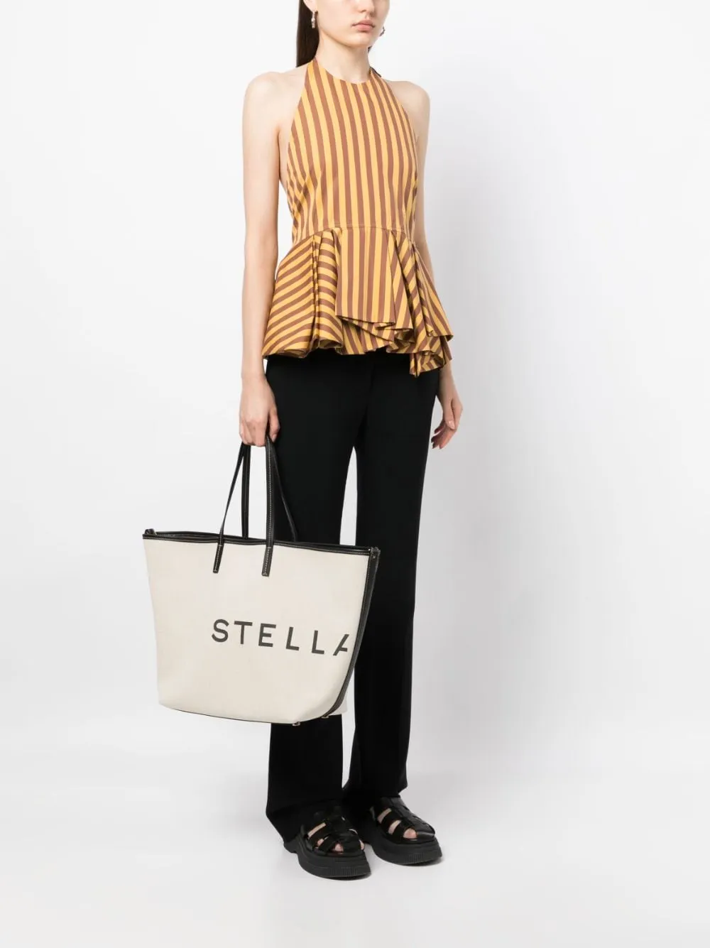 Stella Mc Cartney Logo Canvas Tote Bag