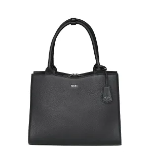 Straight Line Black 15.6" Diamond Womens Leather Laptop Bag