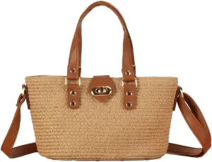 Straw Bags for Women Small Tote Handbags Shoulder Bag Crossbody Stylish Summer Beach Purses 2024