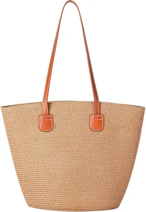 Straw Bags for Women, Straw Beach Bags for Women Beach Tote Bag Summer Woven Shoulder Handbags for Vacation Holiday