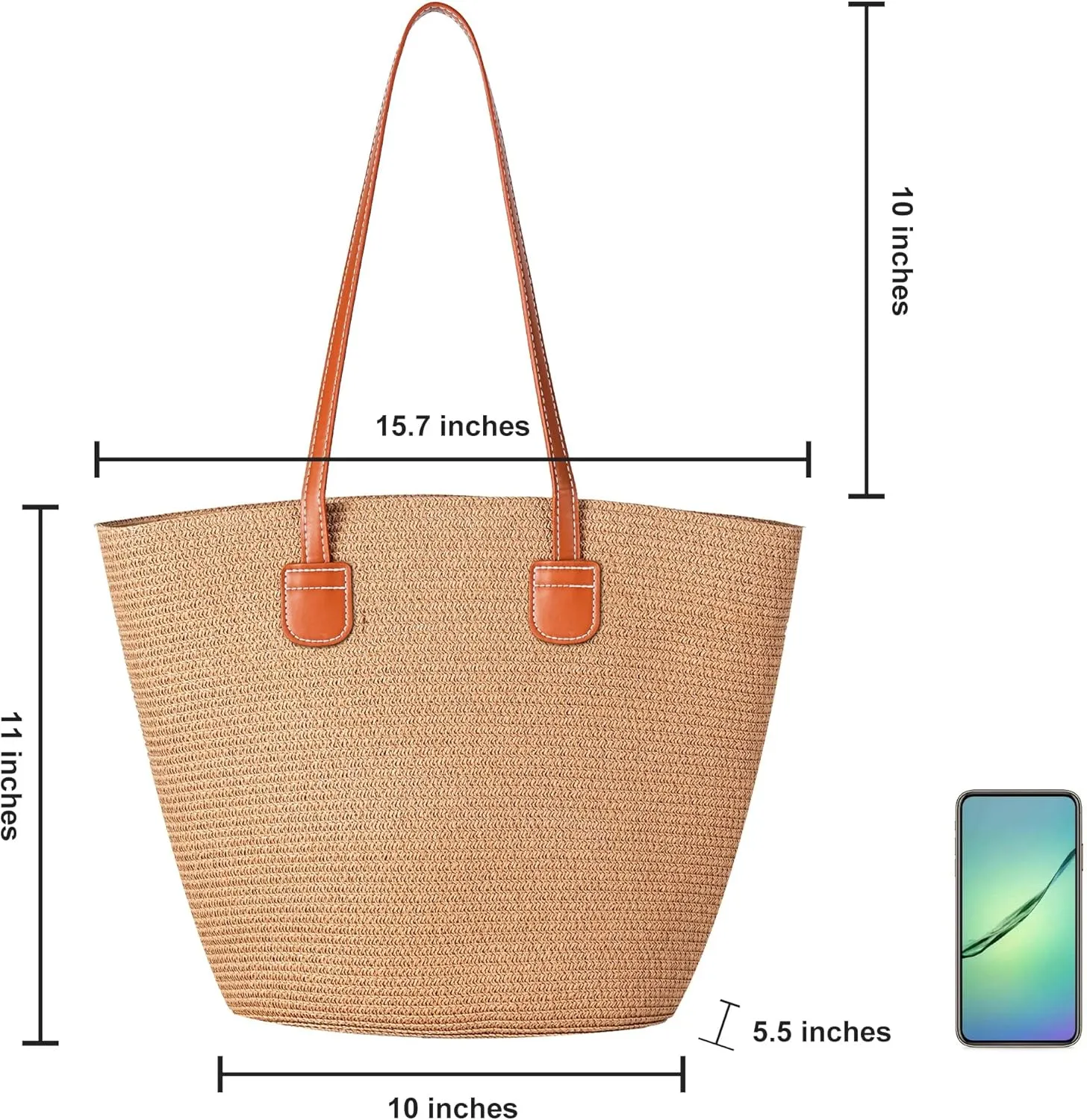 Straw Bags for Women, Straw Beach Bags for Women Beach Tote Bag Summer Woven Shoulder Handbags for Vacation Holiday