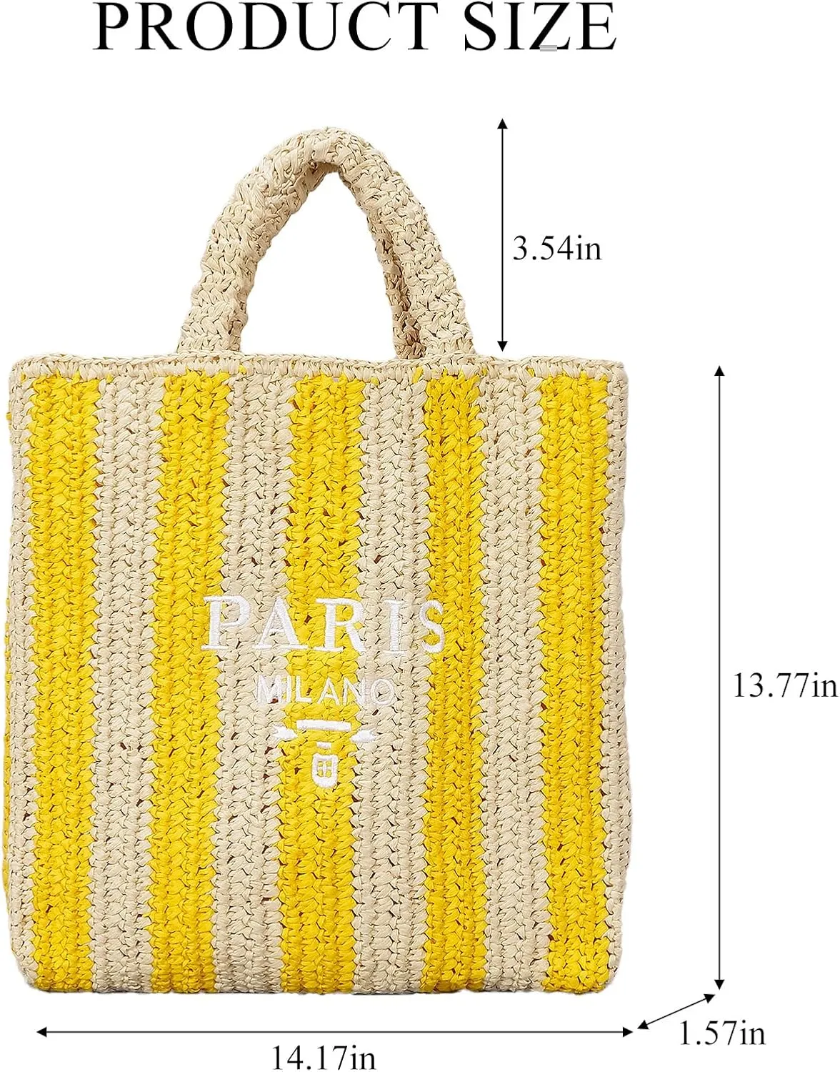 Straw Beach Bag for Women Summer Woven Tote Bag Packable Straw Purses and Handbags for Vacation Holiday