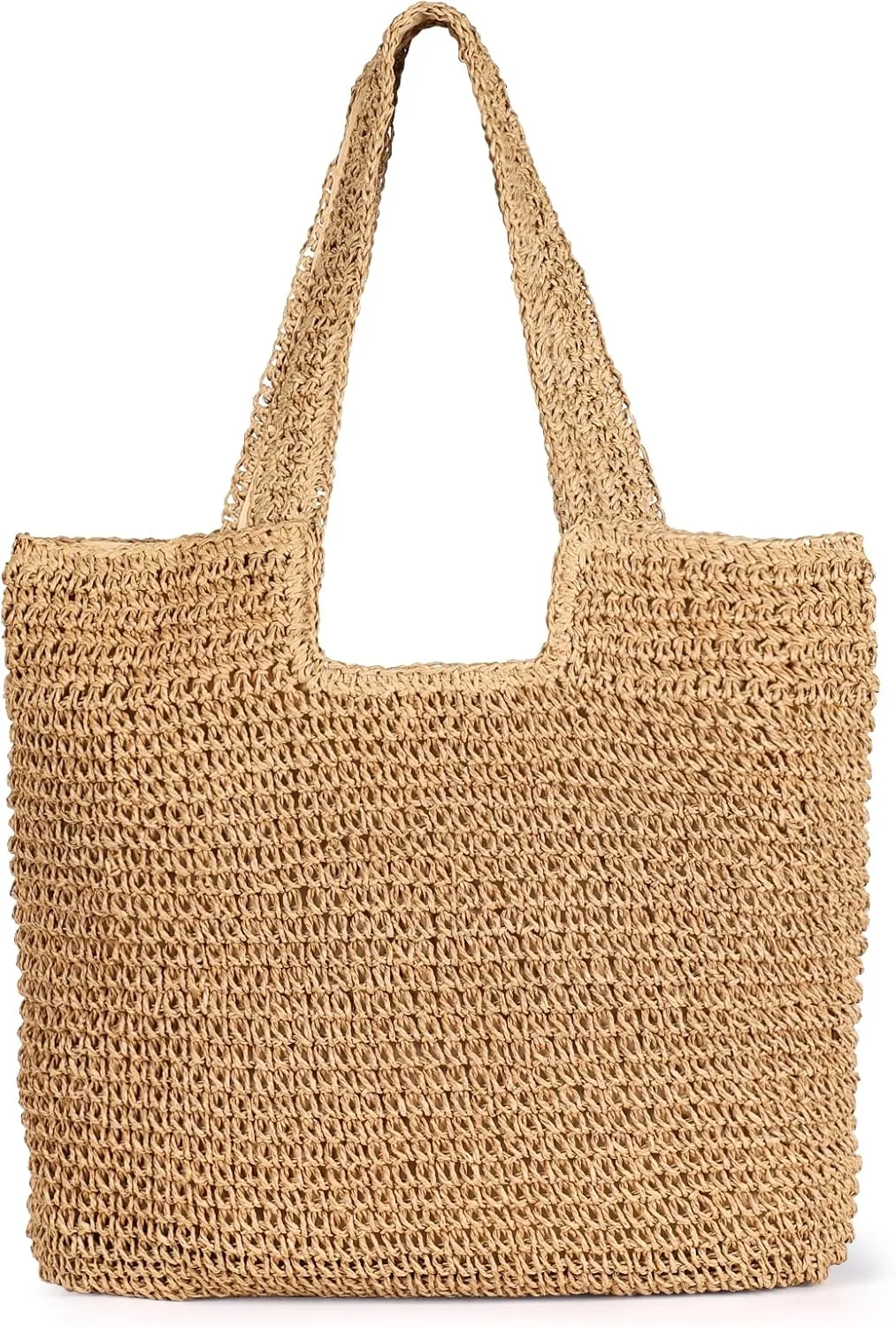 Straw Beach Bag, Women Tote Bag Woven Shoulder Bag, Handmade Large Summer Handbag Hobo Bag for Beach Picnic Vacation