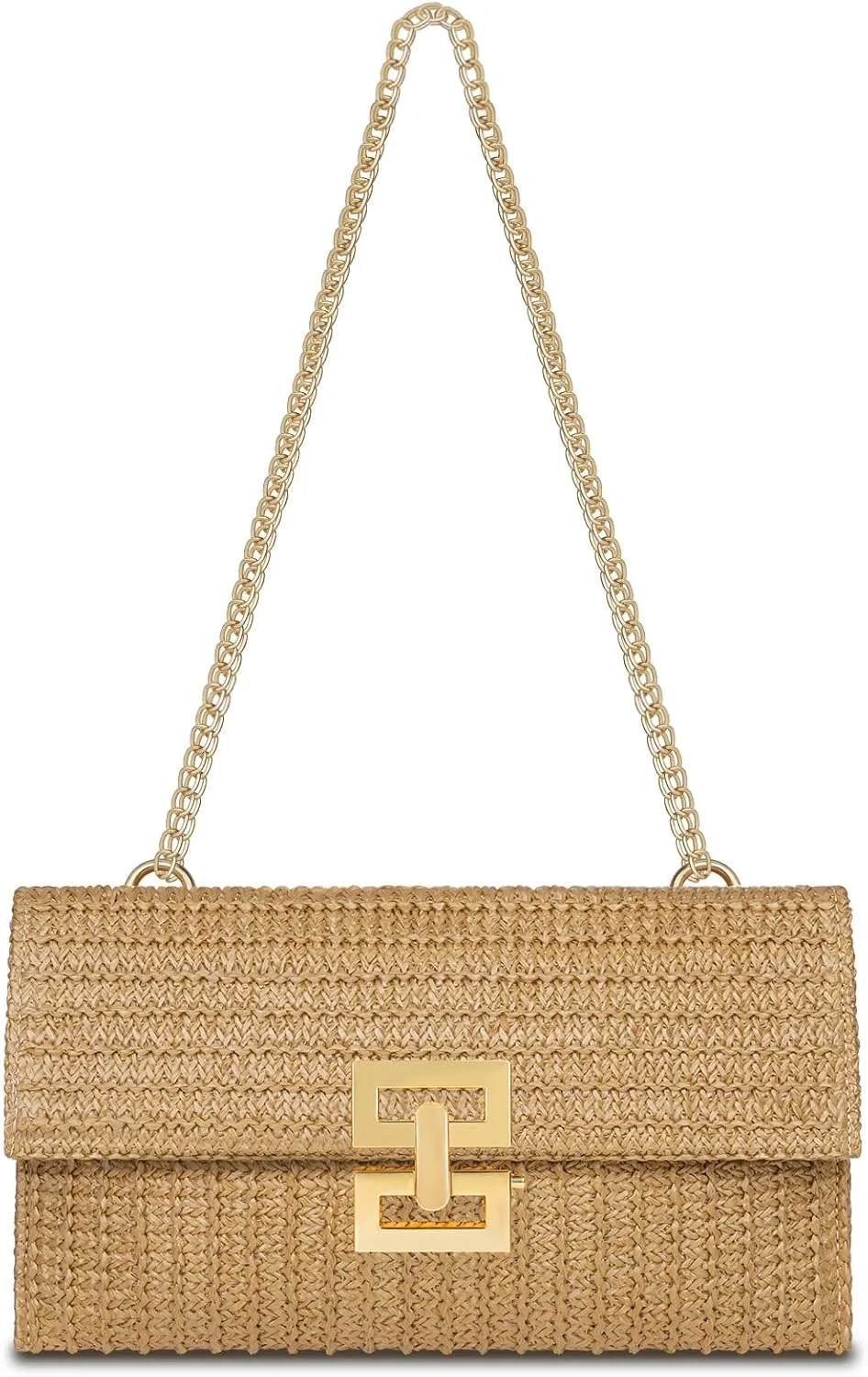 Straw Clutch Purse for Women Designer Evening Handbag Summer Beach Shoulder Crossbody Bag
