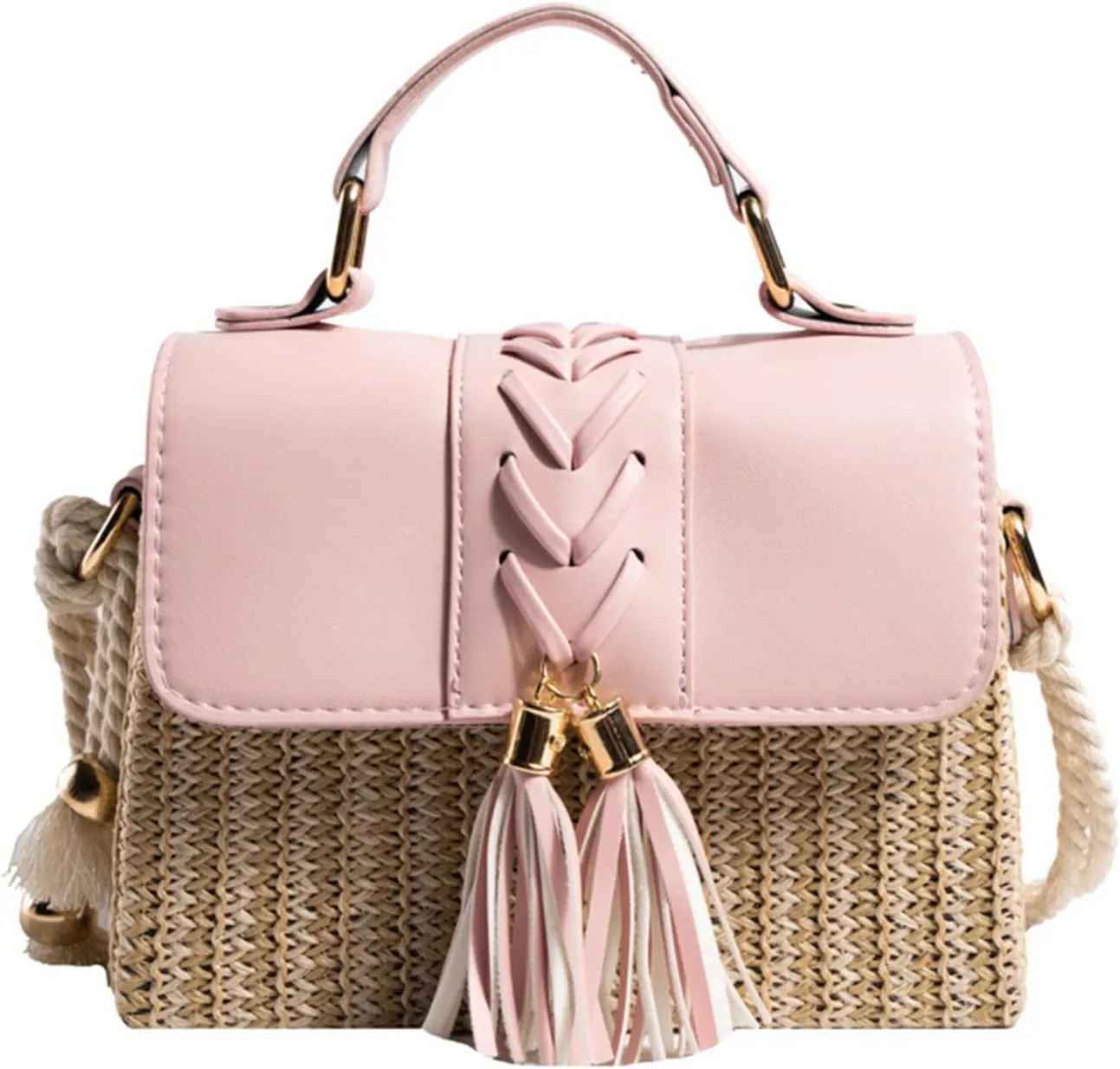 Straw Crossbody Bags for Women Summer Straw Clutch Bag Woven Beach Purse Vacation Handbags