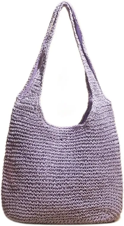 Straw Hobo Bags for Women Vintage Handbag Tote Bag Boho Crochet Beach Bag Trendy 2025 Handwoven Shoulder Bags Purse