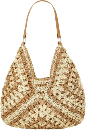 Straw Hobo Bags for Women Vintage Shoulder Bag Everything Tote Bag Designer Beach Bag Holiday Work Everyday Summer