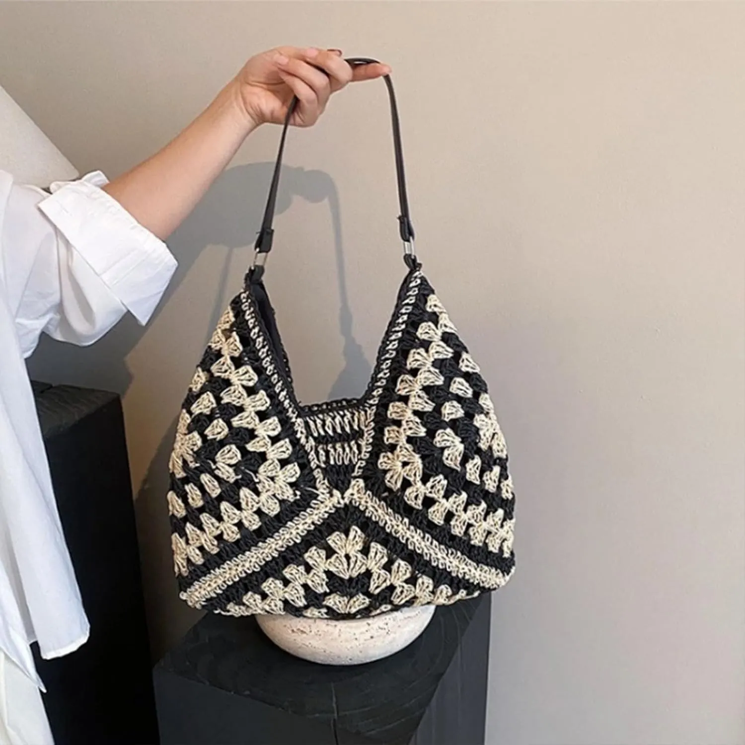 Straw Hobo Bags for Women Vintage Straw Tote Bag Summer Beach Shoulder Bag Designer Beach Bag Summer Handbag