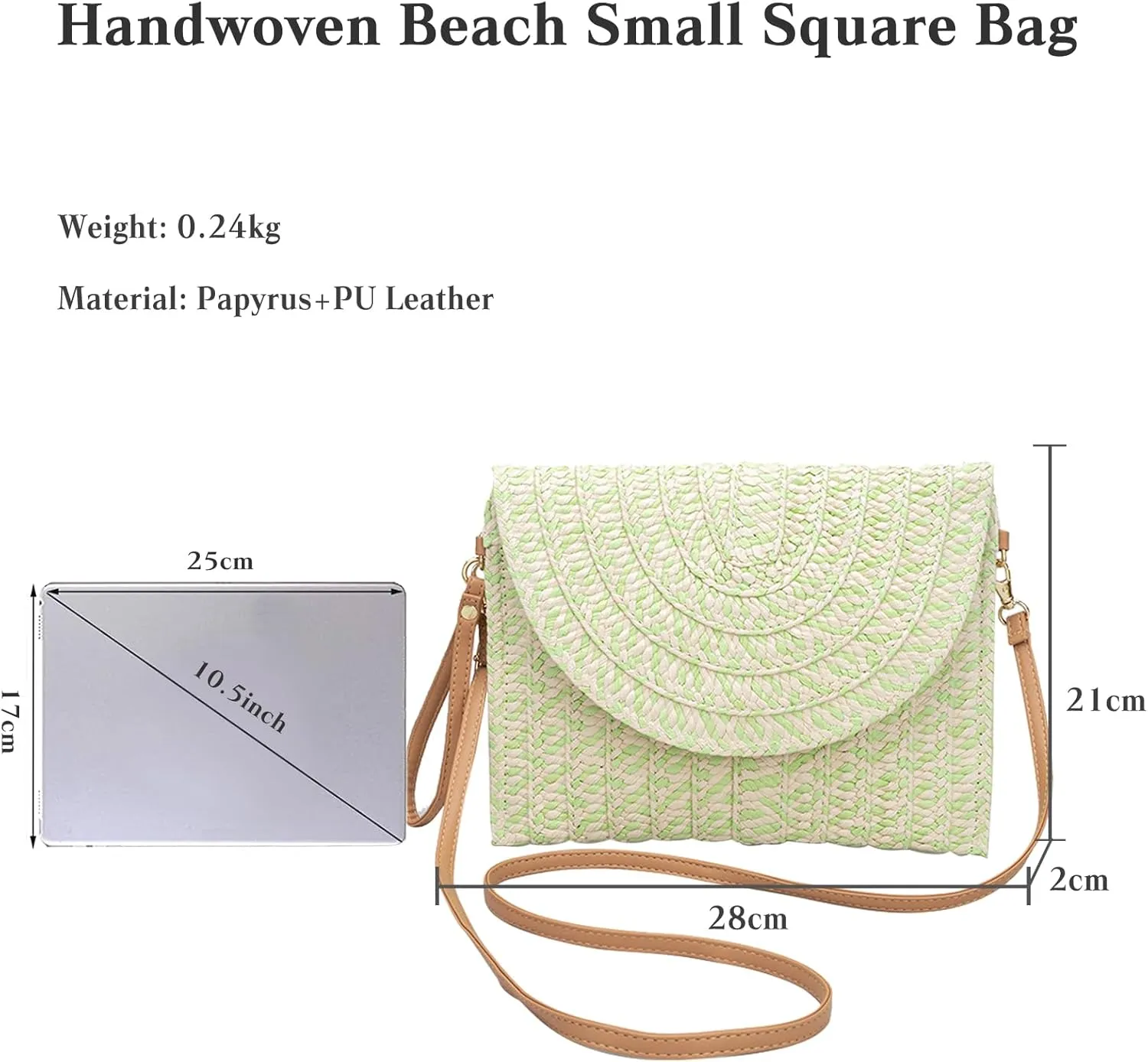 Straw Shoulder Bag for Women Summer Beach Bag Handwoven Rattan Purse Bohemian Tote Bag Envelope Clutch Wallet