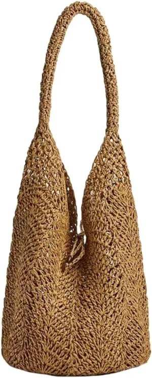Straw Tote Handbag for Women Large Capacity Shoulder Bag Trendy Hollow Out Beach Satchel Purse Summer Hobo Bag 2025