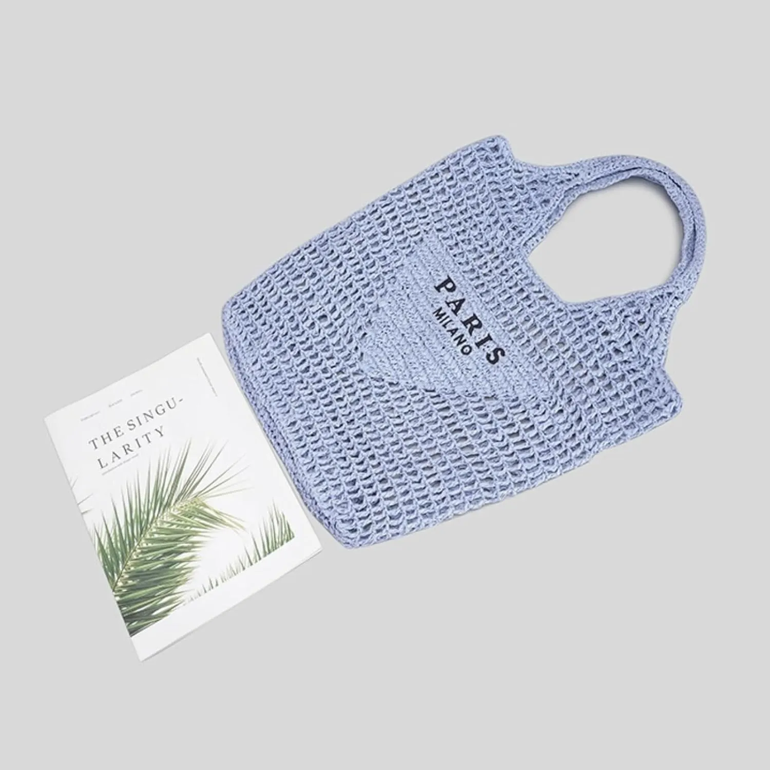Straw Woven Bag Women’s Beach Bag Fashion Crochet Shoulder Bag Hobo Bag Foldable Tote Bag for Holiday Picnic