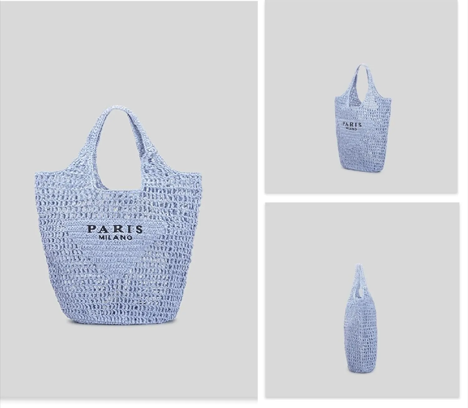 Straw Woven Bag Women’s Beach Bag Fashion Crochet Shoulder Bag Hobo Bag Foldable Tote Bag for Holiday Picnic